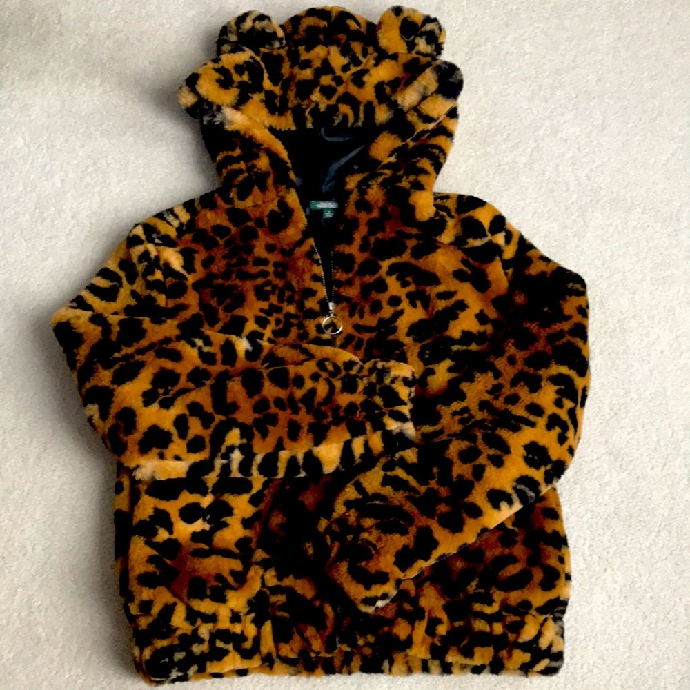 Wild Fable leopard coat NWOT